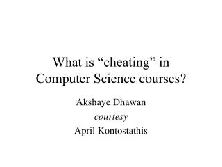 What is “cheating” in Computer Science courses?