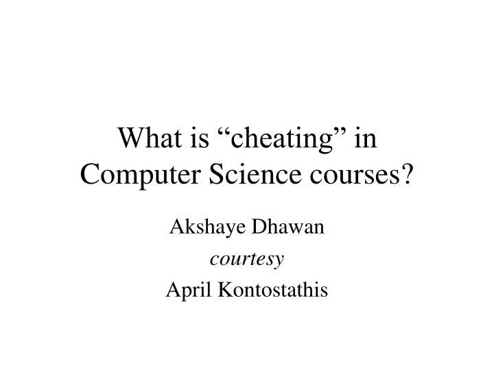 what is cheating in computer science courses