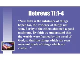 Hebrews 11:1-4