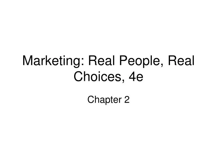 marketing real people real choices 4e
