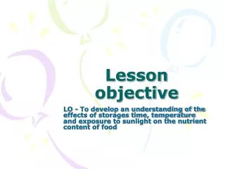 Lesson objective