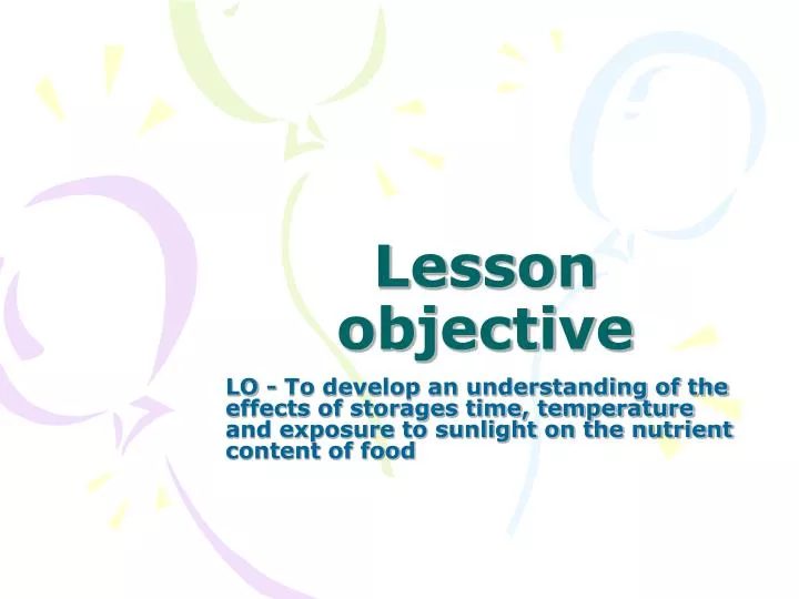 lesson objective