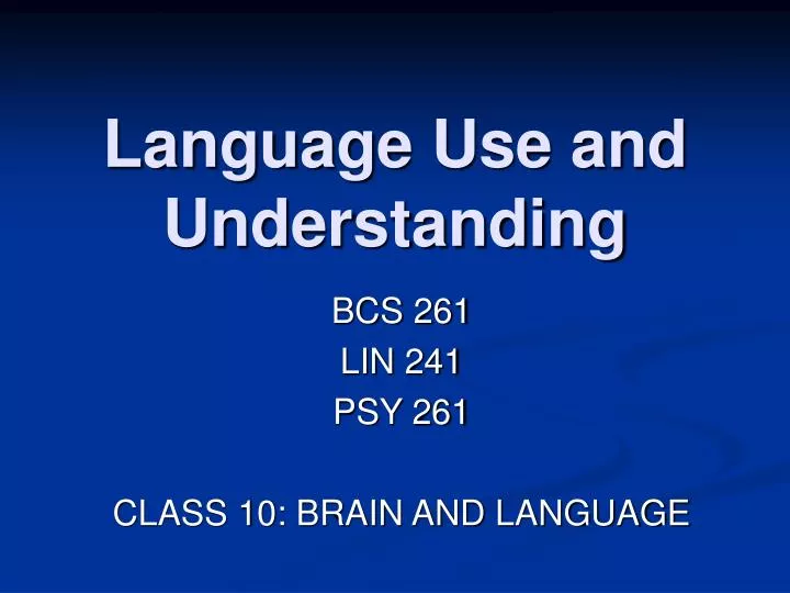 language use and understanding