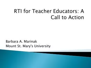 rti for teacher educators a call to action