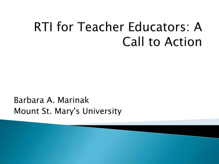 rti for teacher educators a call to action