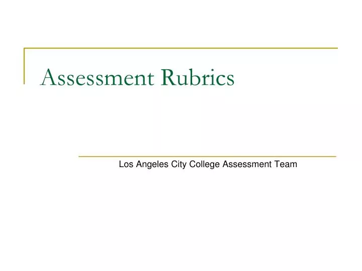 assessment rubrics
