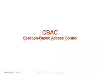 CBAC C oalition- B ased A ccess C ontrol