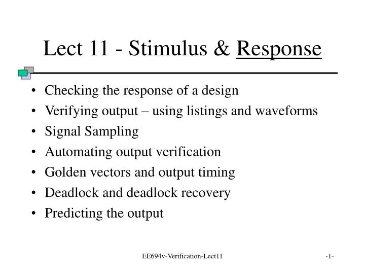 lect 11 stimulus response