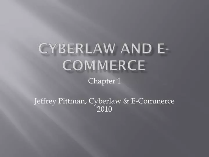 cyberlaw and e commerce