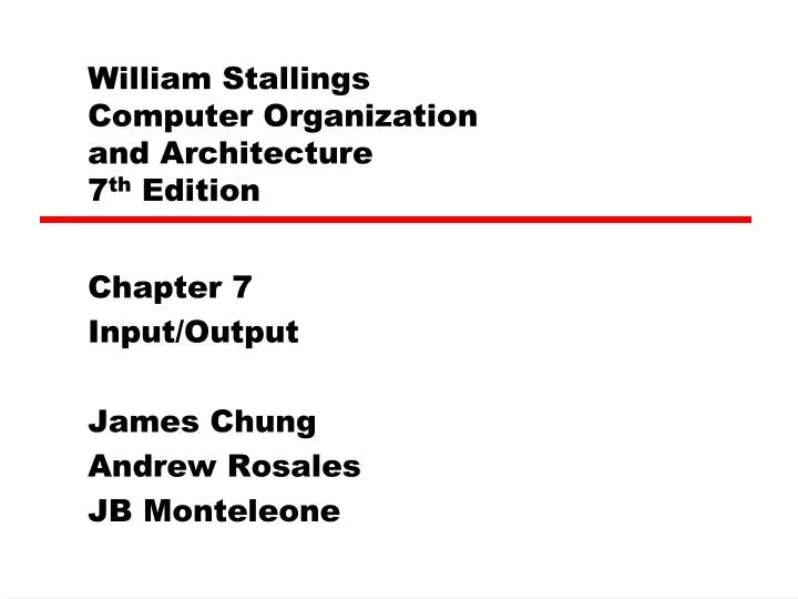 william stallings computer organization and architecture 7 th edition