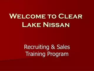 Welcome to Clear Lake Nissan