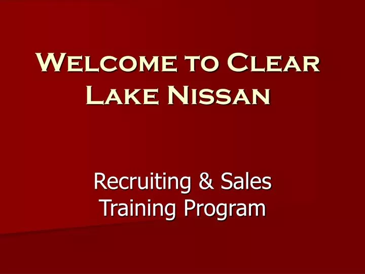 welcome to clear lake nissan