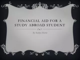 Financial aid for a study abroad student
