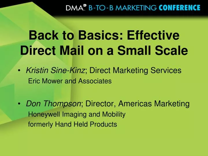 back to basics effective direct mail on a small scale