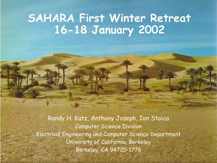 sahara first winter retreat 16 18 january 2002