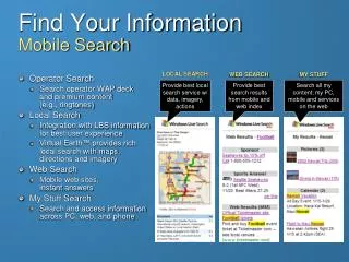 Find Your Information Mobile Search