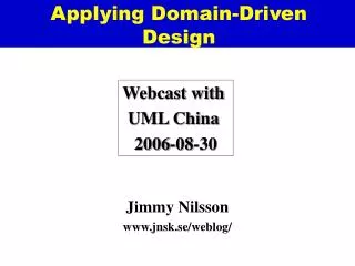 Applying Domain-Driven Design