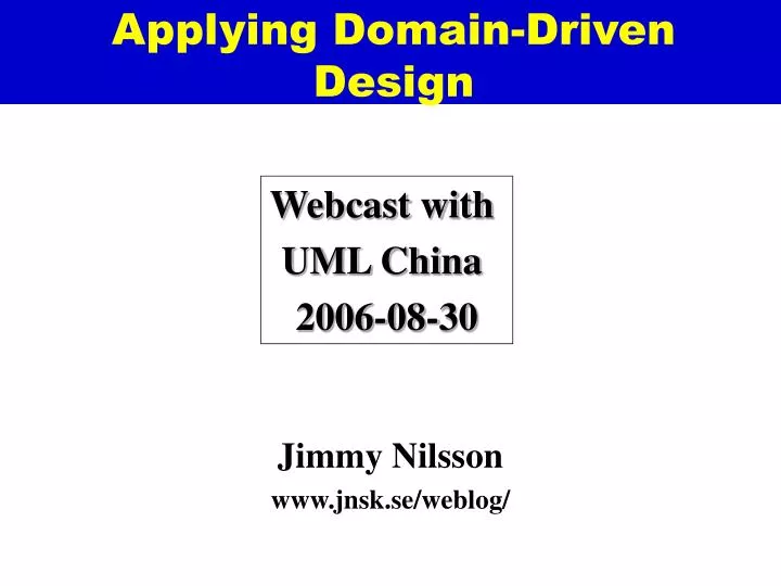 applying domain driven design