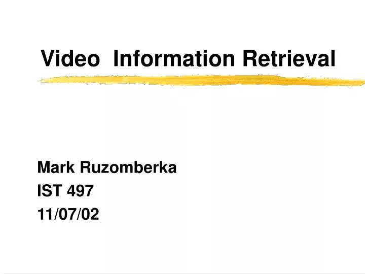 video information retrieval