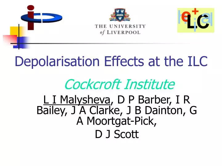 depolarisation effects at the ilc