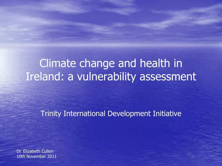 climate change and health in ireland a vulnerability assessment