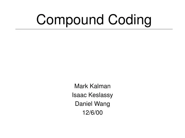 compound coding