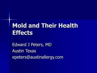 Mold and Their Health Effects