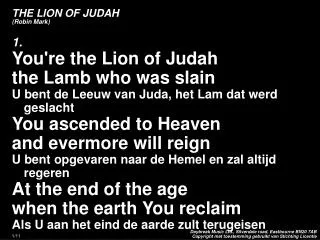 THE LION OF JUDAH (Robin Mark)