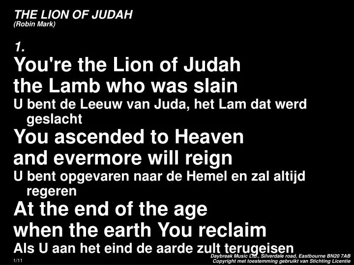 the lion of judah robin mark