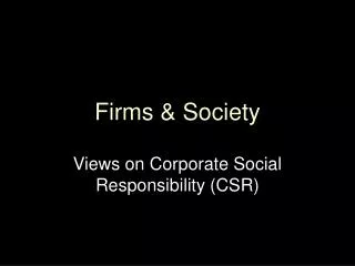 Firms &amp; Society