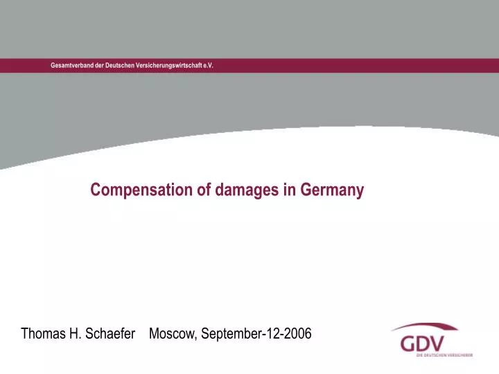 compensation of damages in germany