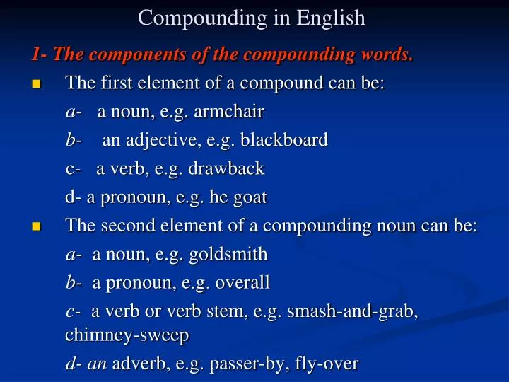 compounding in english