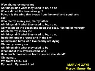 MARVIN GAYE Mercy, Mercy Me