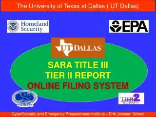 SARA TITLE III TIER II REPORT ONLINE FILING SYSTEM