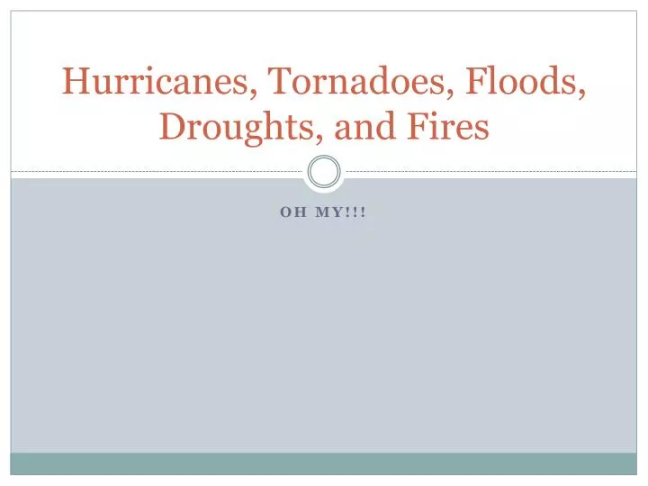 hurricanes tornadoes floods droughts and fires