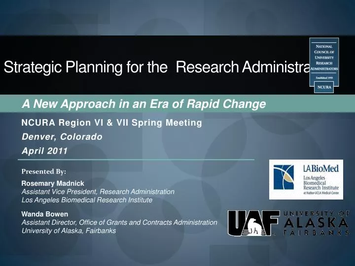 strategic planning for the research administrator
