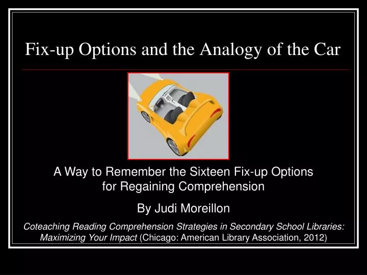 fix up options and the analogy of the car