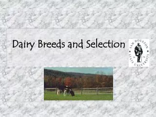 Dairy Breeds and Selection
