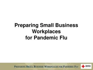 Preparing Small Business Workplaces for Pandemic Flu