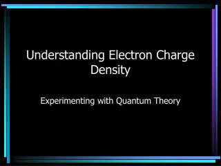 Understanding Electron Charge Density