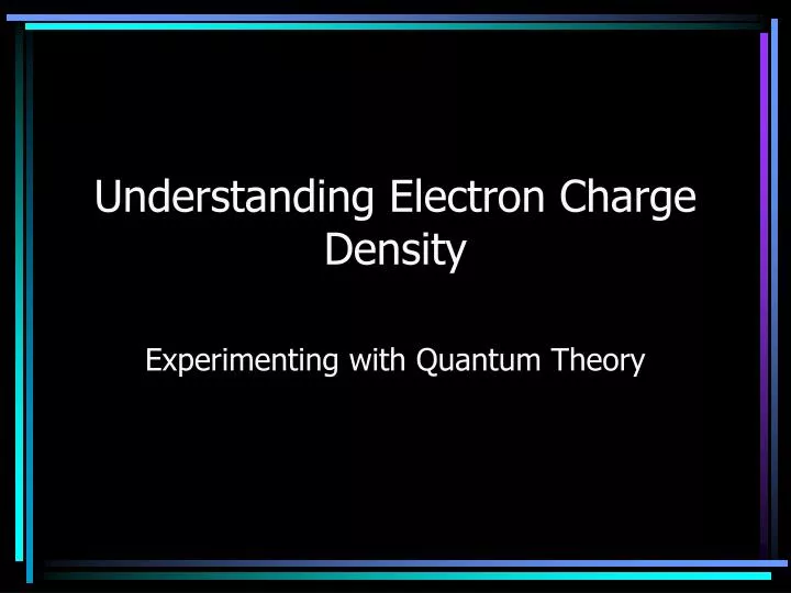 understanding electron charge density
