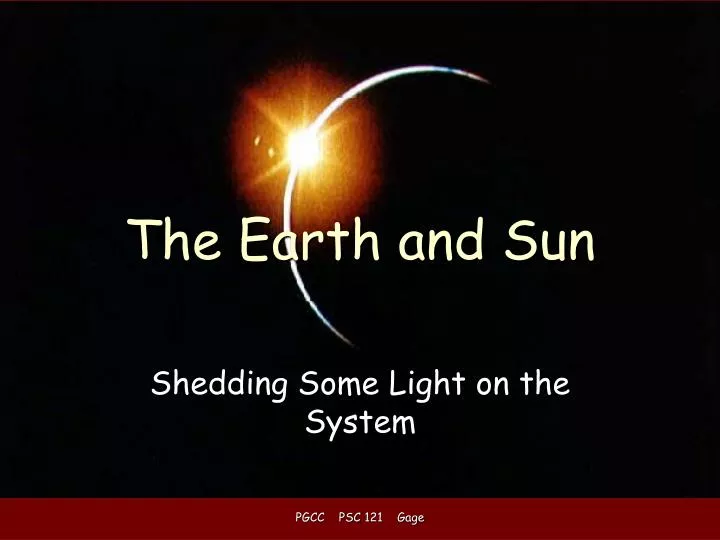 the earth and sun