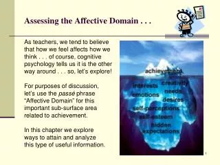 Assessing the Affective Domain . . .