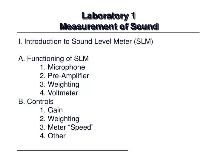 laboratory 1 measurement of sound