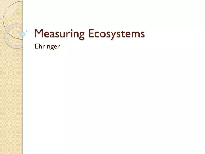 measuring ecosystems