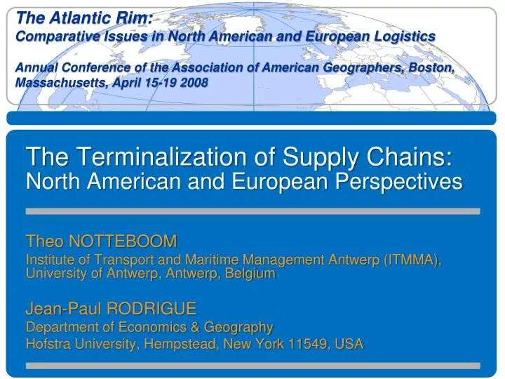 the terminalization of supply chains north american and european perspectives