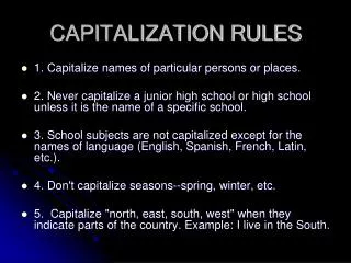 CAPITALIZATION RULES