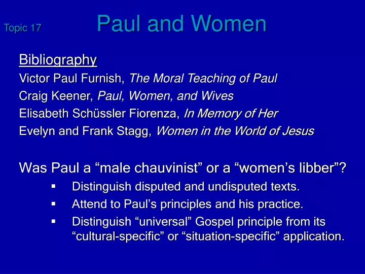 topic 17 paul and women