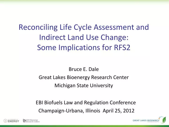 reconciling life cycle assessment and indirect land use change some implications for rfs2