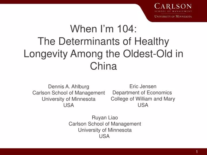 when i m 104 the determinants of healthy longevity among the oldest old in china